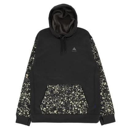 Burton Womens' Oak Long Pullover Hoodie Sweatshirt TRUEBLACKHEATHER/SEDIMENT