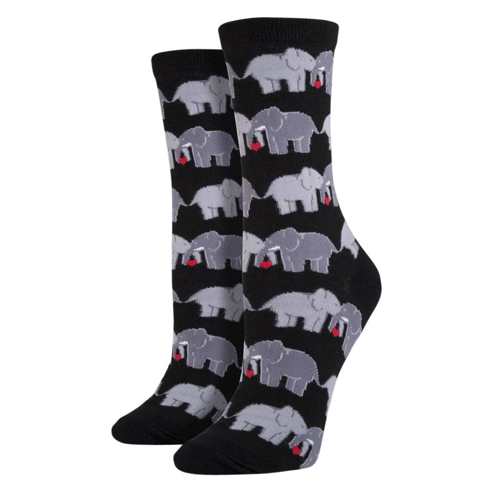 Socksmith Women's Elephant Love Socks BLACK