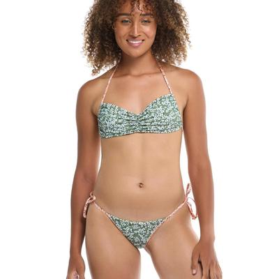 Eidon Women's Moss Tiny Blooms Nima Side-Tie Bikini Bottoms Swimsuit
