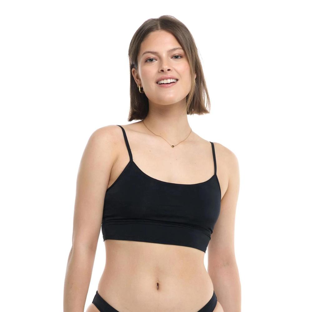 Eidon Women's Selena Crop Bikini Top Swimsuit BLACKLICORICE