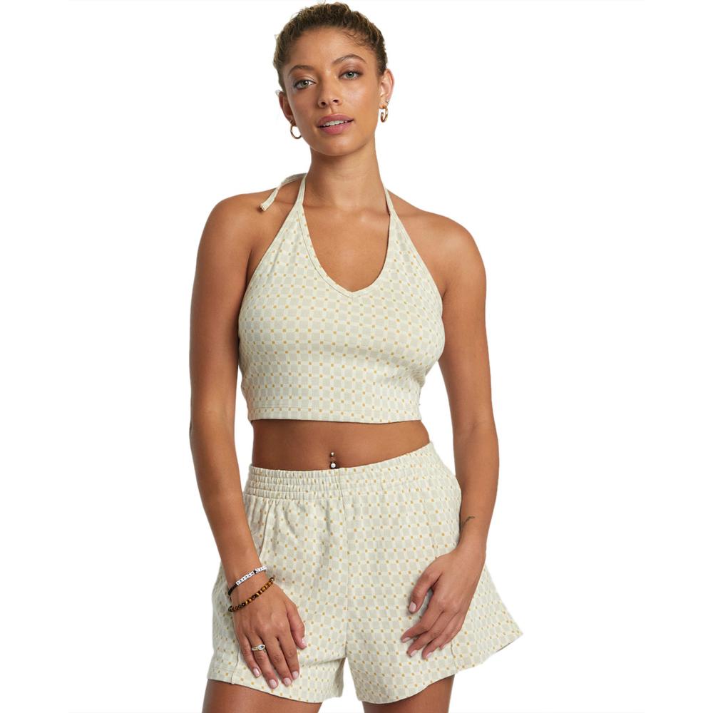 RVCA Women's Sunrise Halter Top CLOUD
