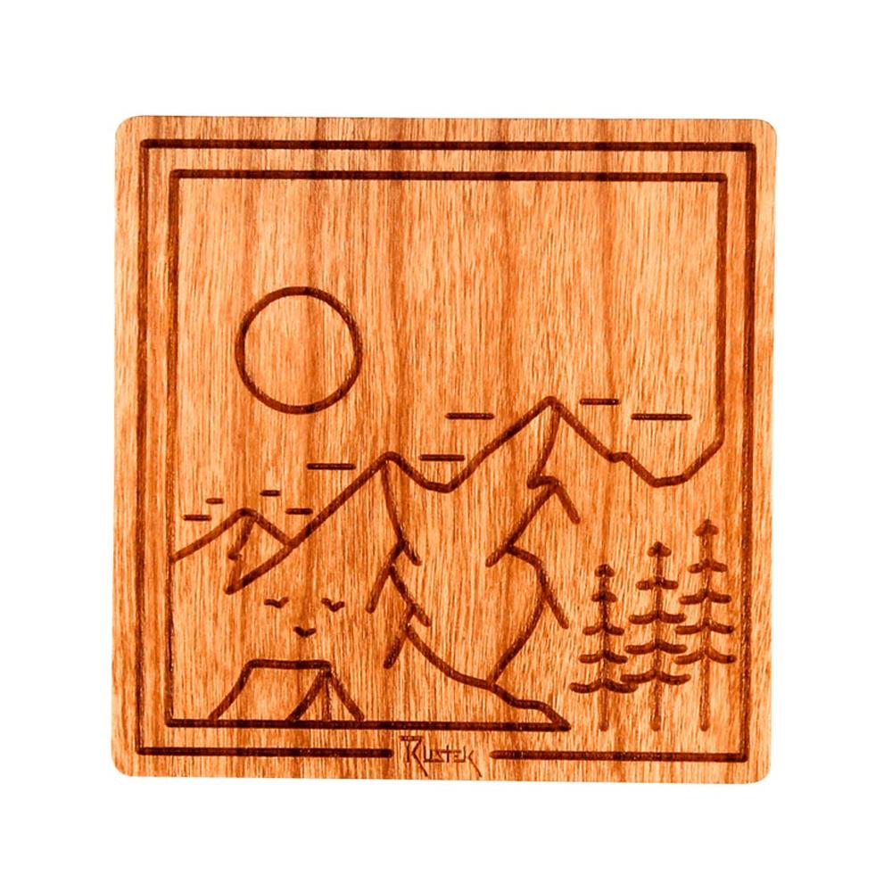 Rustek Base Camp Square Wood Sticker CHERRY