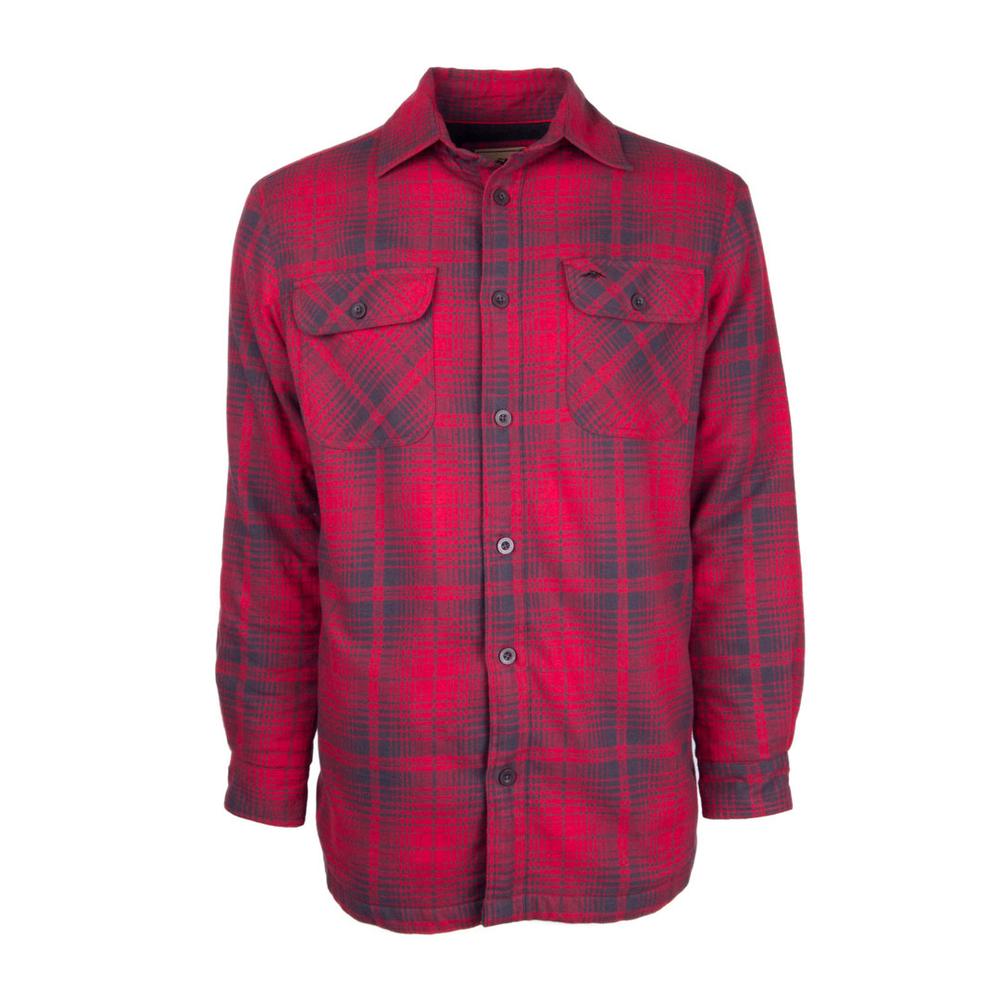  Pacific Trail Men's Long Sleeve Flannel Shirt Jacket With Plush Fleece Lining