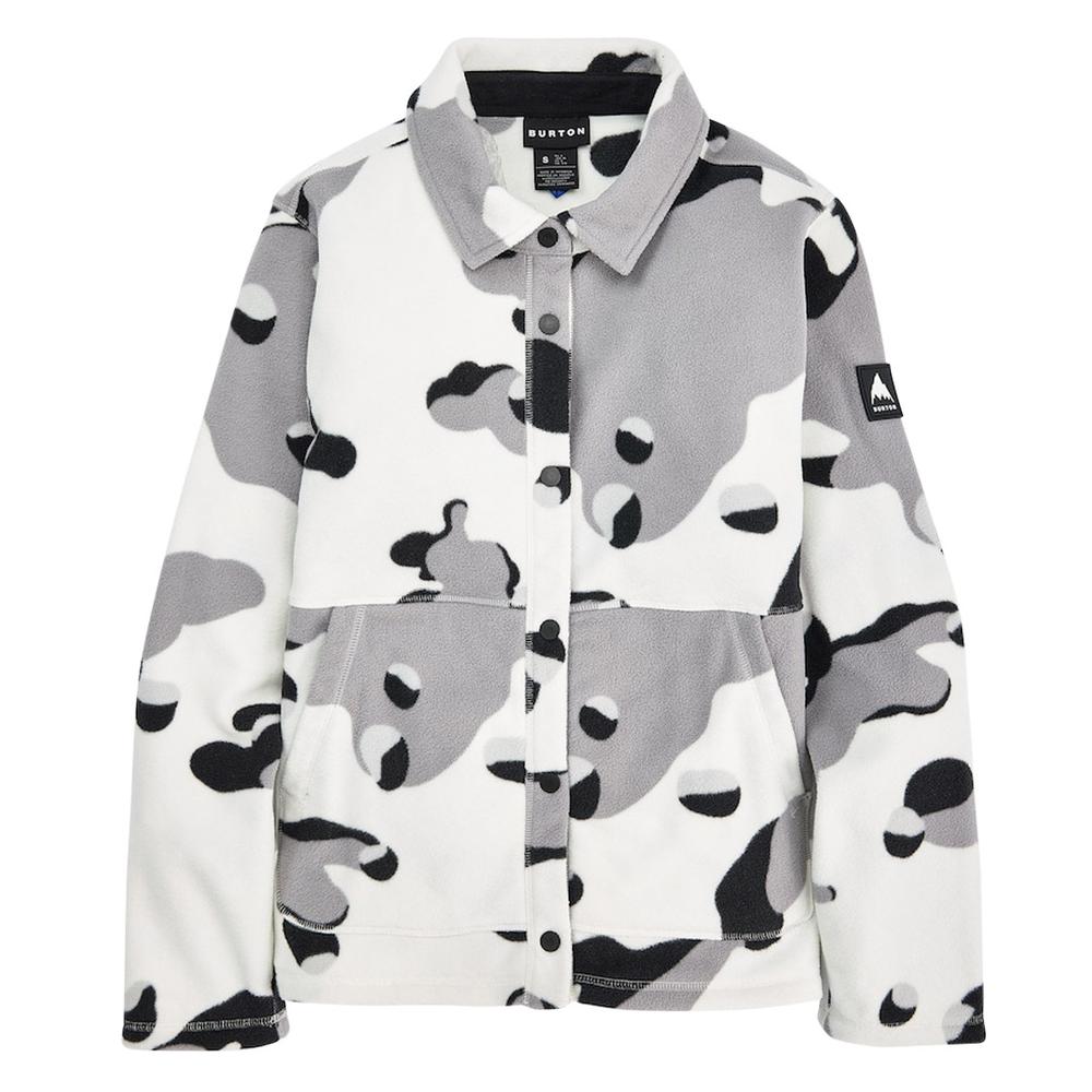Burton Women's Cinder Fleece Snap Shirt STOUTWHITECOOKIECAMO