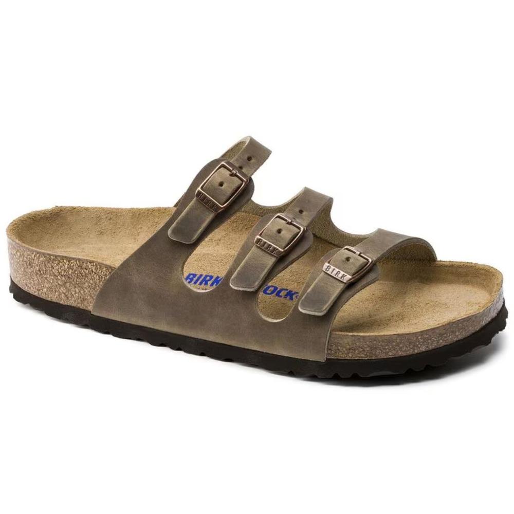 Birkenstock Women's Florida Soft Footbed Oiled Leather Sandal TOBACCOBROWN