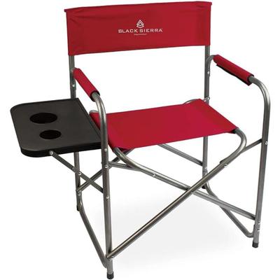 Black Sierra Director's Folding Chair w/ Side Table
