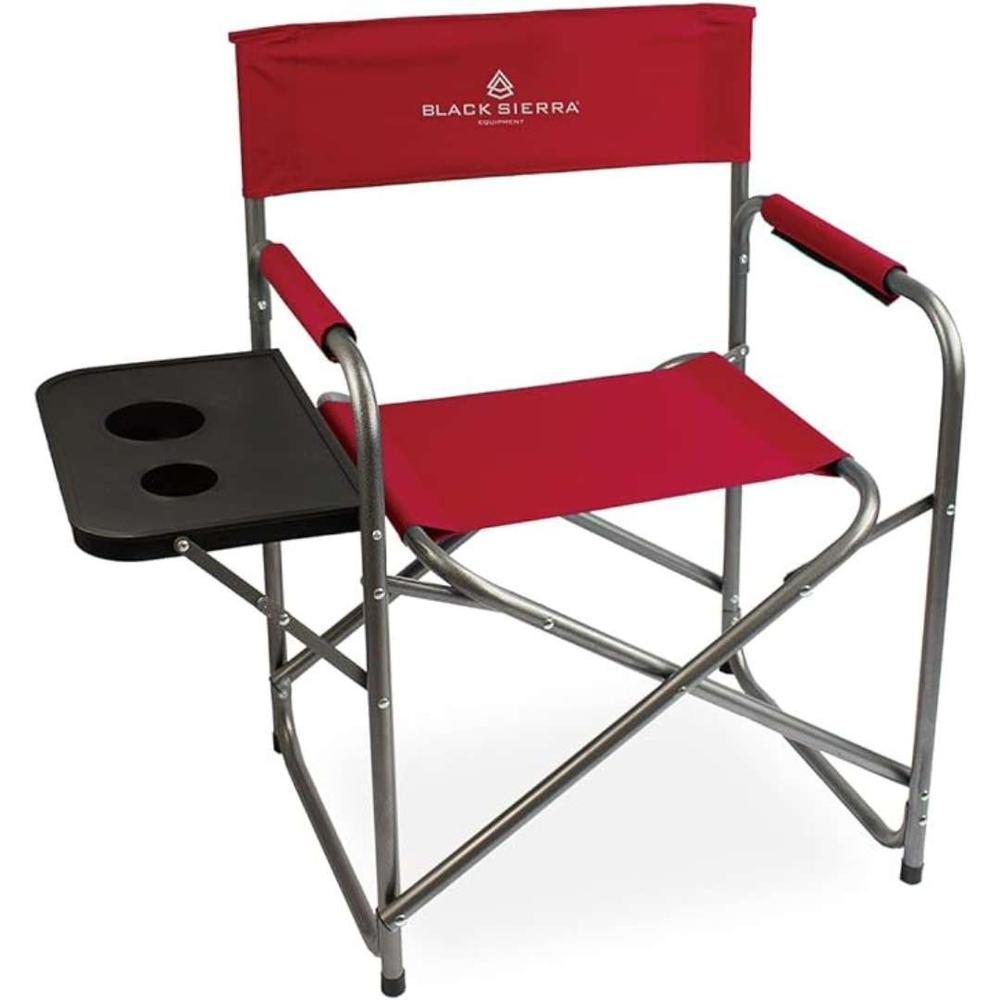 Black Sierra Director's Folding Chair w/ Side Table NA