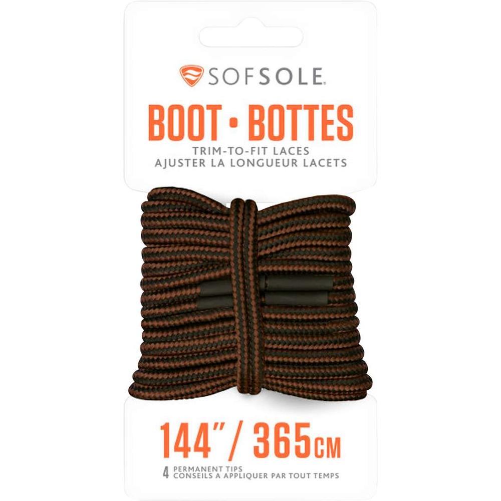  Sof Sole Black/Brown Boot Laces Trim To Fit