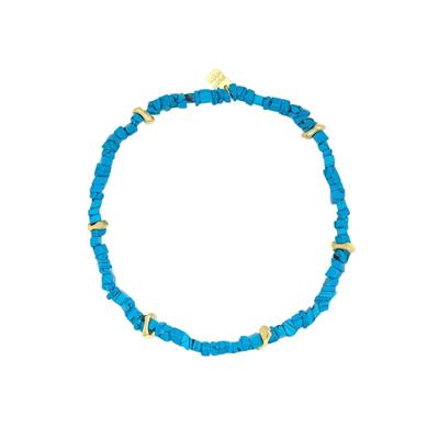 Pura Vida Turquoise Chip BTY Braided GD Anklet