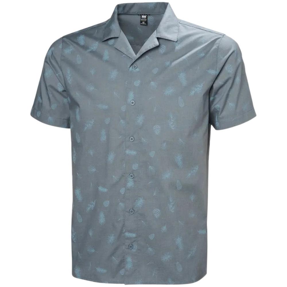 Helly Hansen Men's Holmen Short Sleeve Shirt WASHEDNAVYPINENEEDLEAO