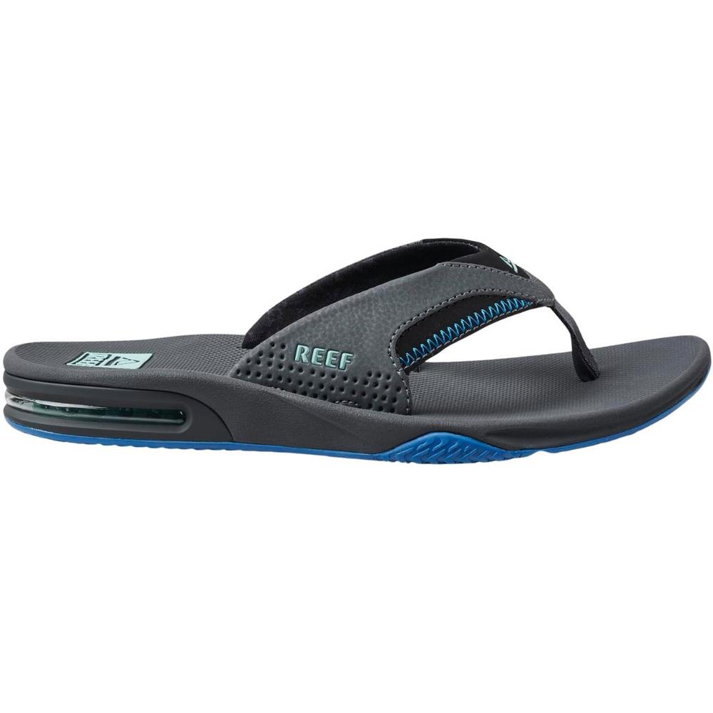 Reef Men's Fanning Flip Flops GUNMETAL/OCEAN