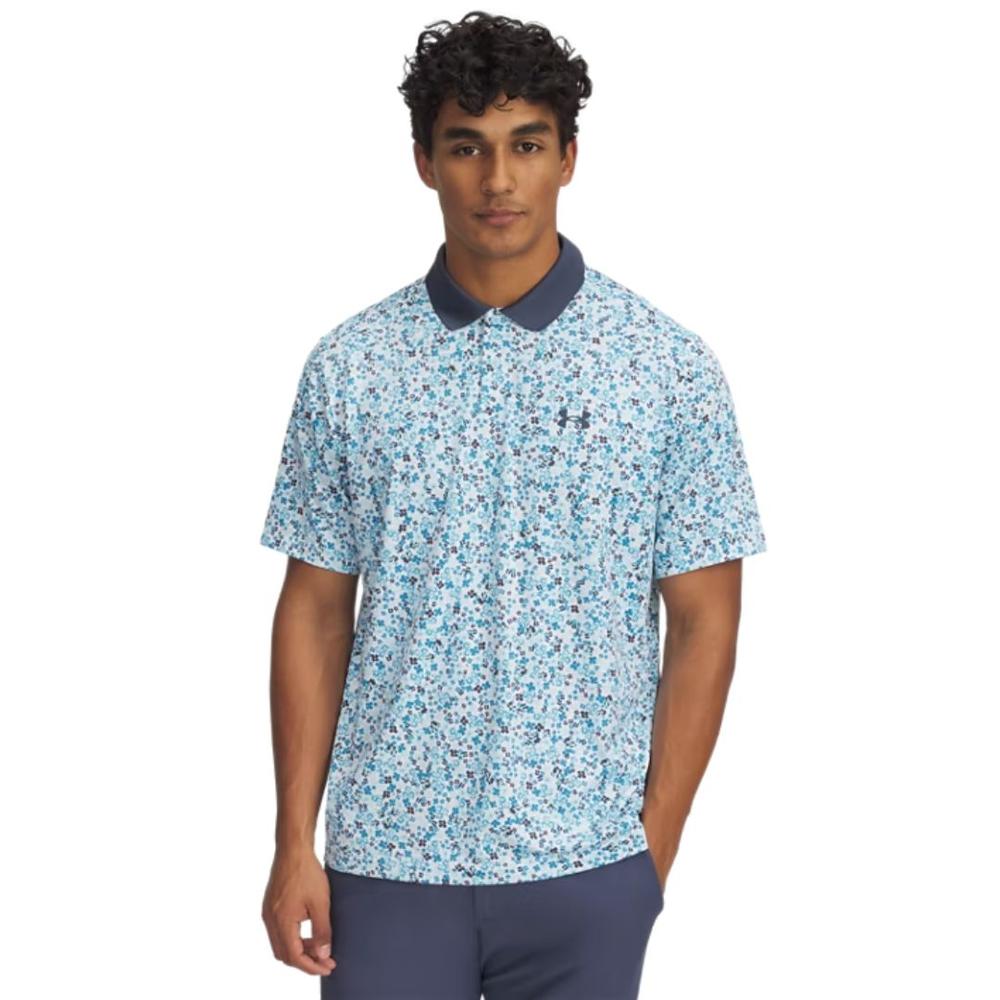 Under Armour Men's UA Matchplay Printed Polo WHITEDOWNPOURGRAYDOWNPOURGRAY