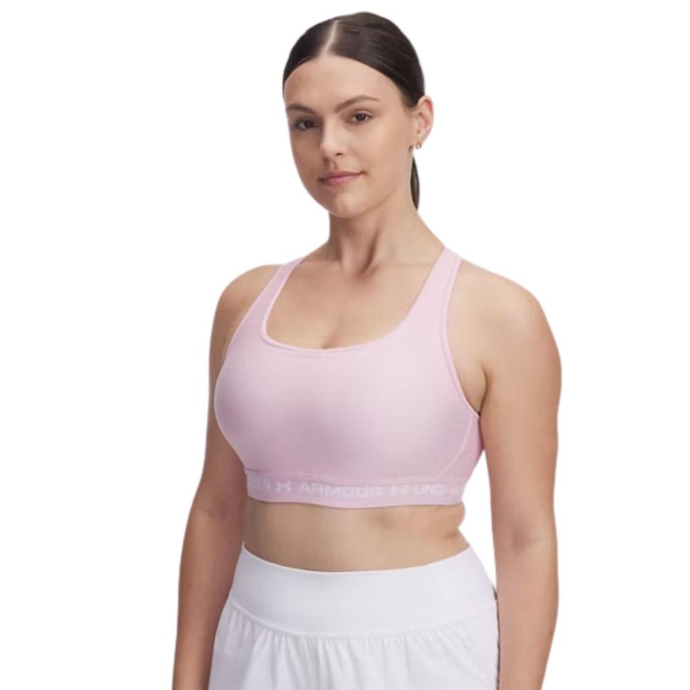 Under Armour Mid Crossback Sports Bra PRIMEPINKWHITE