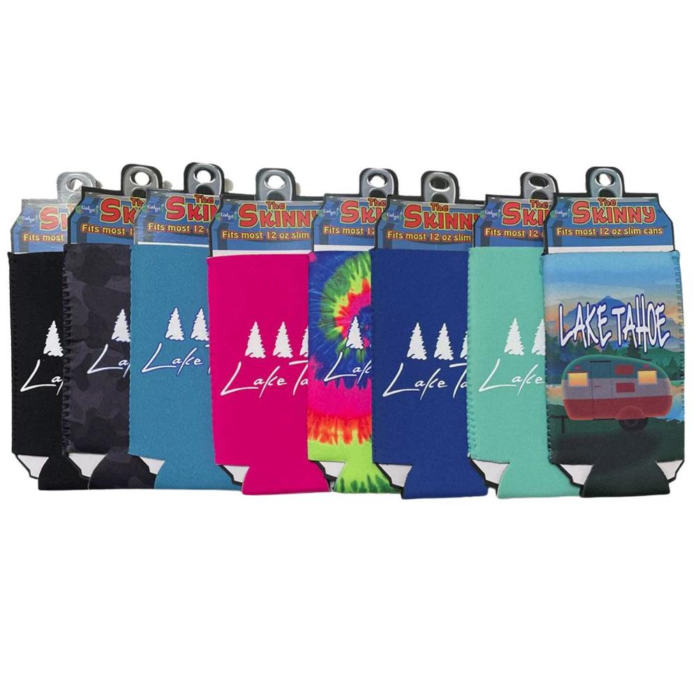 Skinny 12oz Can Cooler Koozie - Lake Tahoe PINK
