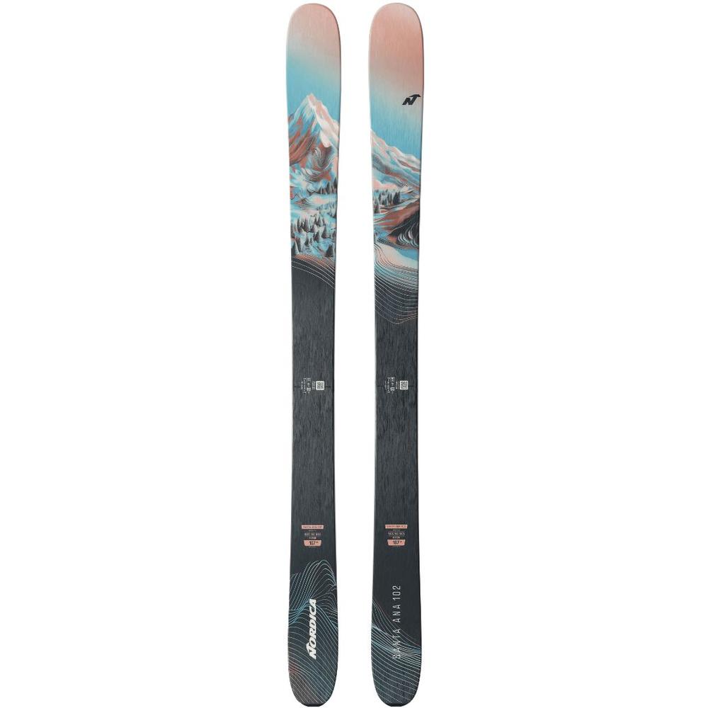 Nordica Women's Santa Ana 102 Skis 2026 PEACH/LIGHTBLUE/BLACK