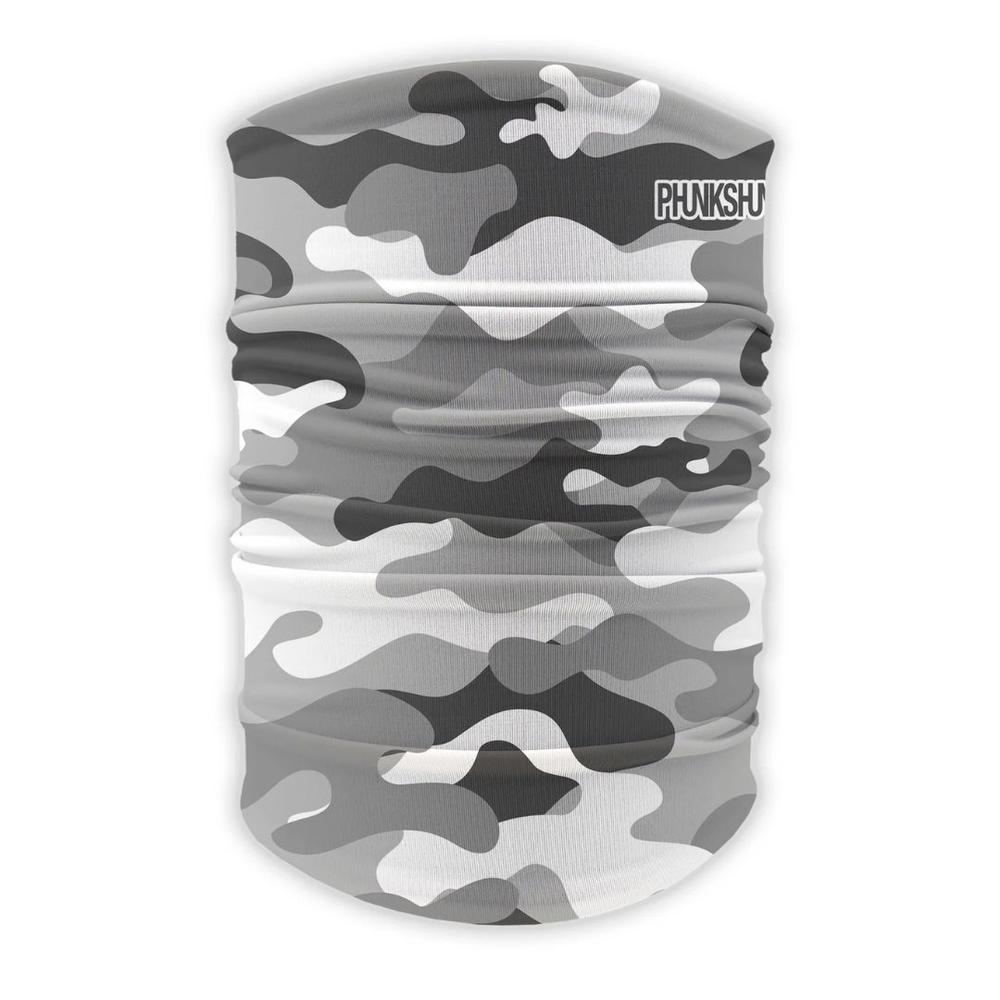 Phunkshun Youth Double Tube Neck Gaiter - Camo Snow CAMOSNOW