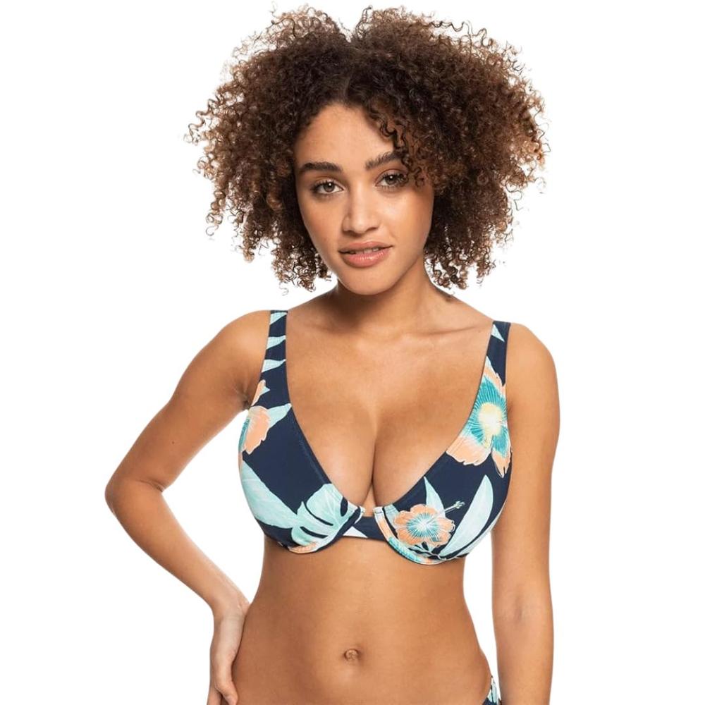 Roxy Printed Beach Classic Underwire D-Cup Bikini Top MOODINDIGOVENTURA