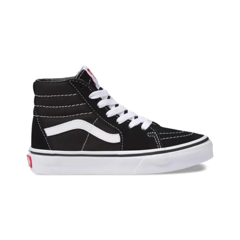 Vans Kids' Black/Authentic White Easy Logo Sk8-Hi Shoes BLACK/TRUEWHITE