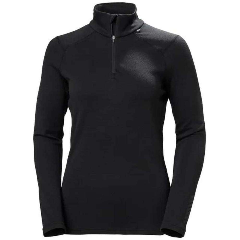 Helly Hansen Women's LIFA Merino Midweight 1/2 Zip Base Layer BLACK