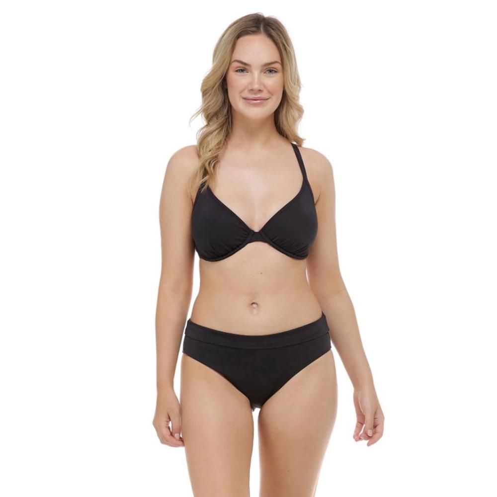 Skye Women's Mid Waist Fold Over Bottom BLACK