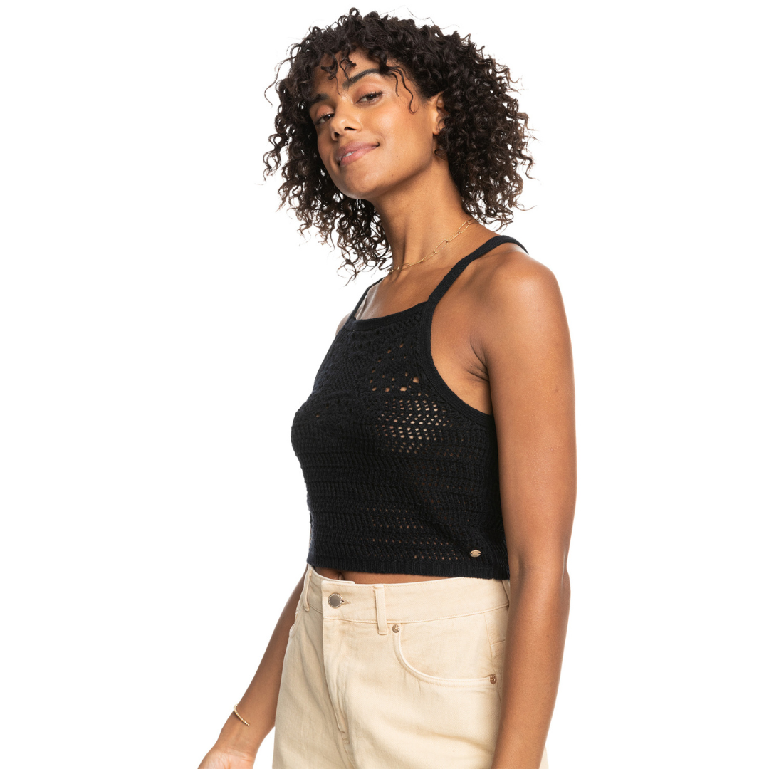 Roxy Women's Malibu Crush Pointelle Stitch Crop Tank