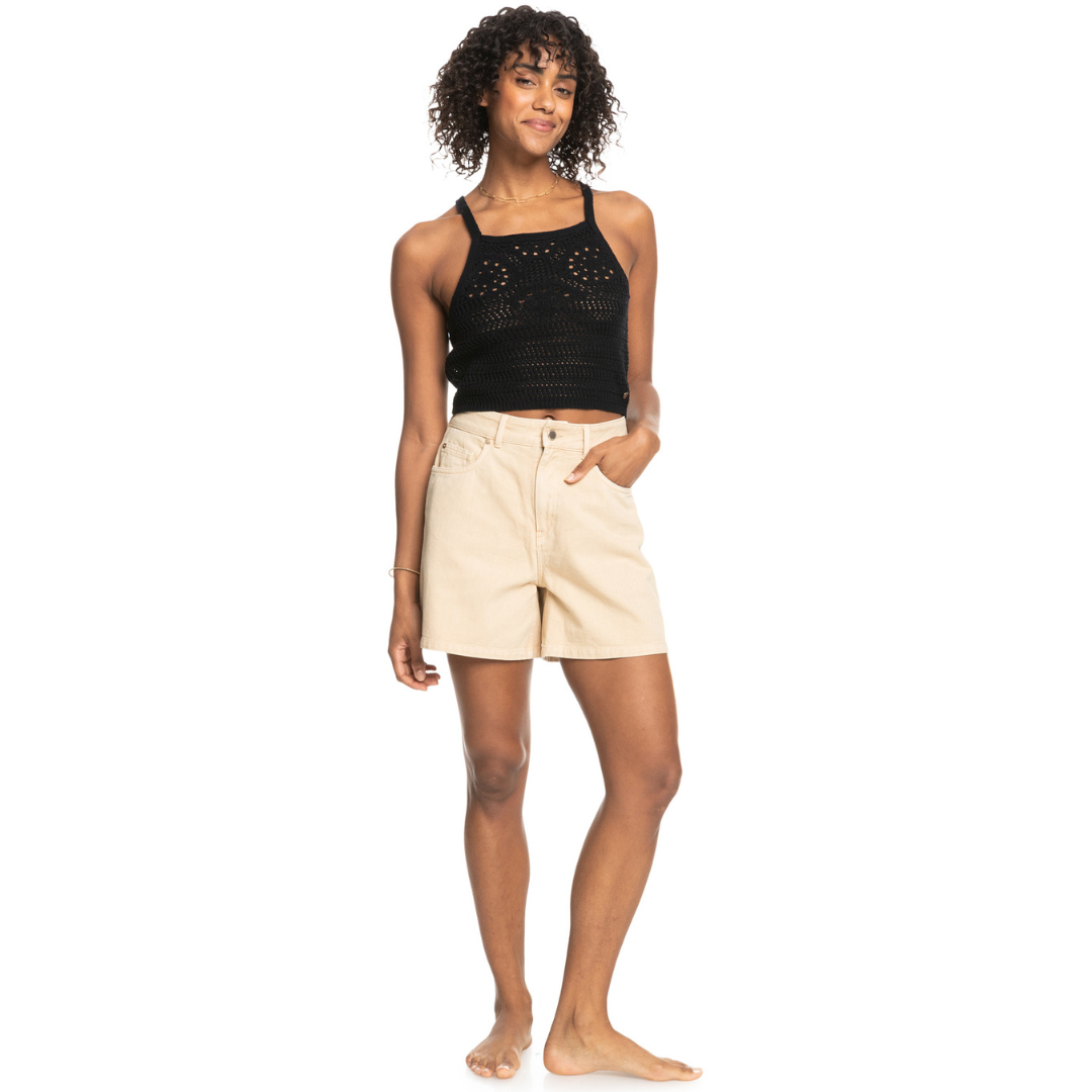 Roxy Women's Malibu Crush Pointelle Stitch Crop Tank