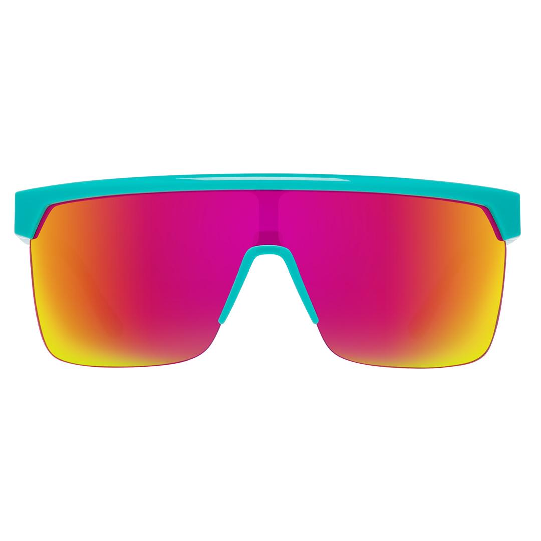 SPY Flynn 5050 Sunglasses Teal / Happy Gray Green w Pink Spectra Mirror