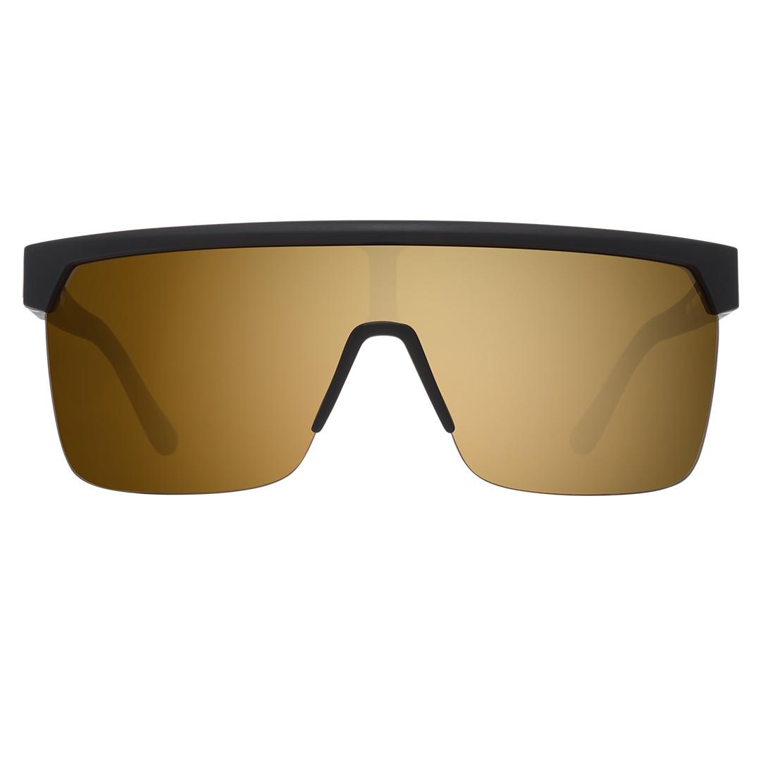 SPY Flynn 5050 Sunglasses 25 Anniv Matte Black Gold / Happy Bronze w Gold Spectra Mirror