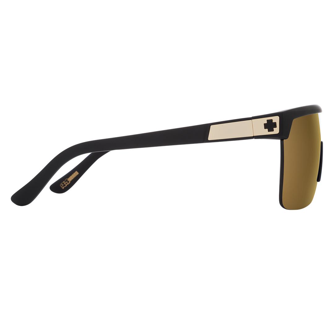 SPY Flynn 5050 Sunglasses 25 Anniversary Matte Black Gold / Happy Bronze w Gold Spectra Mirror