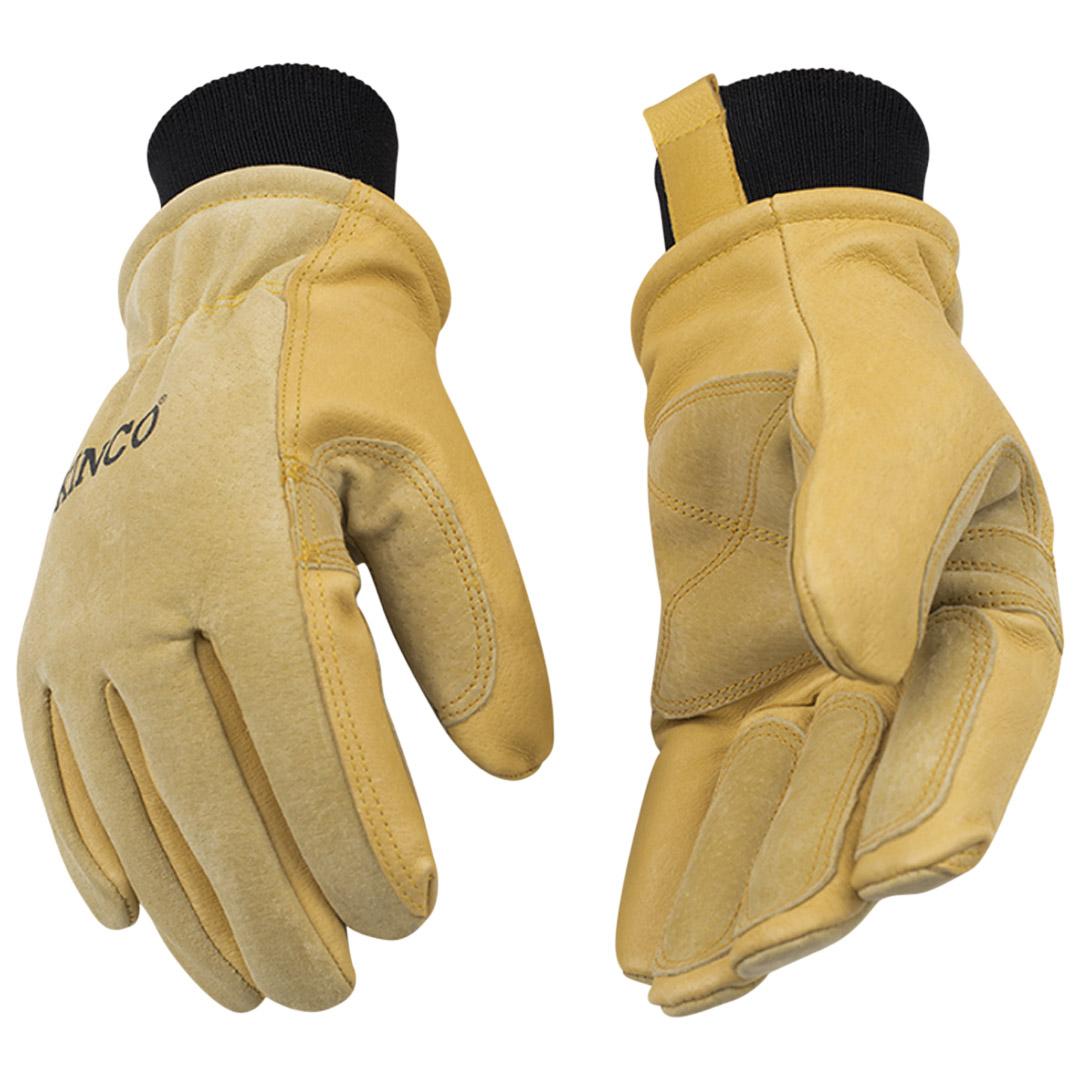 Kinco Unisex Lined Heavy-Duty Premium Grain & Suede Pigskin Ski Gloves with Omni-Cuff™