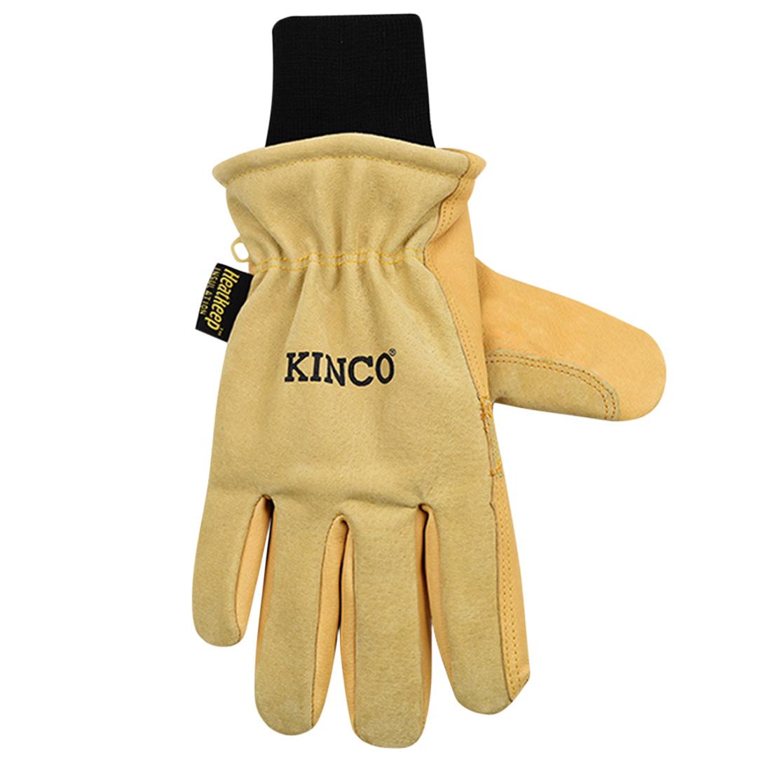 Kinco Unisex Lined Heavy-Duty Premium Grain & Suede Pigskin Ski Gloves with Omni-Cuff™