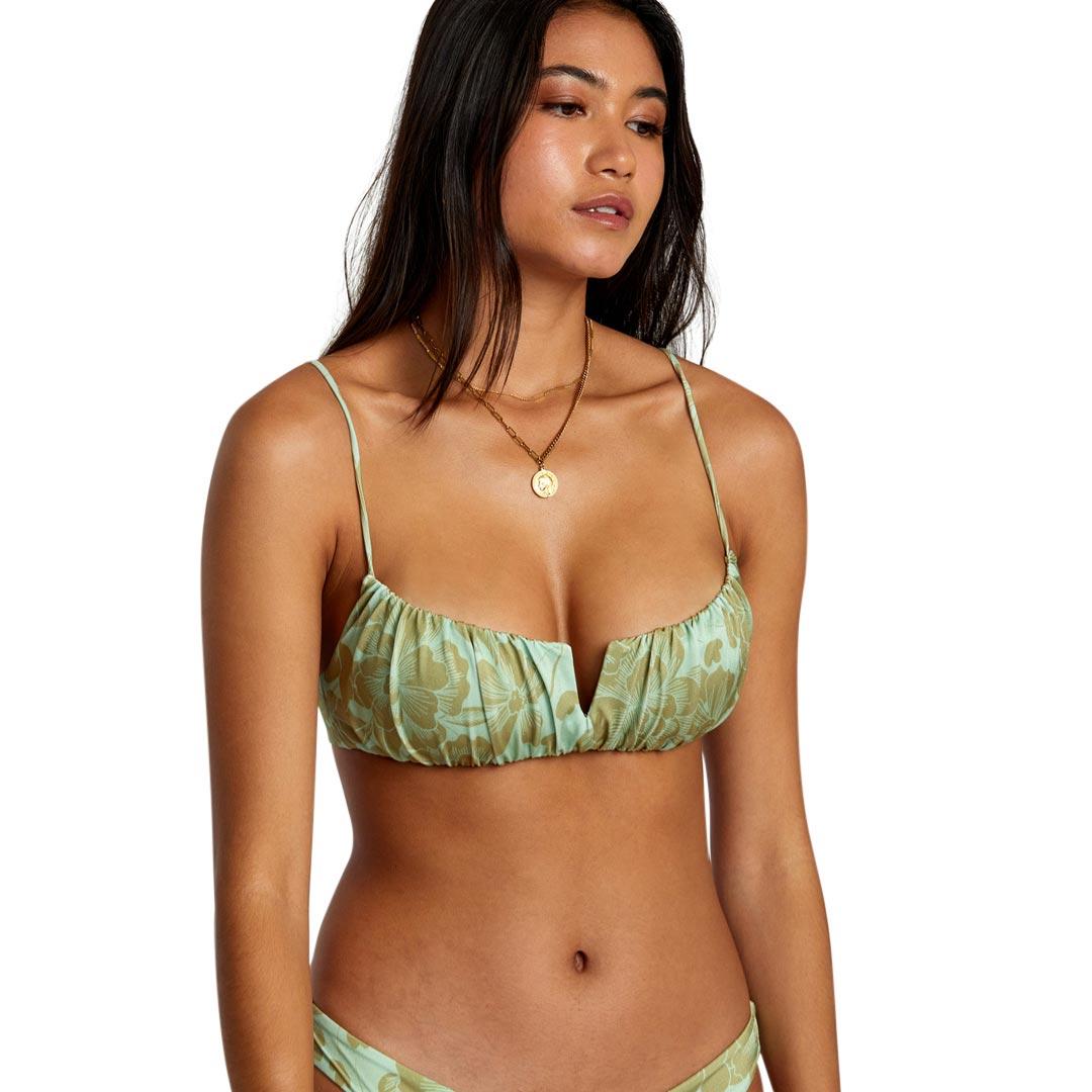 RVCA Women's Fine Lines Shirred Bra Bikini Top