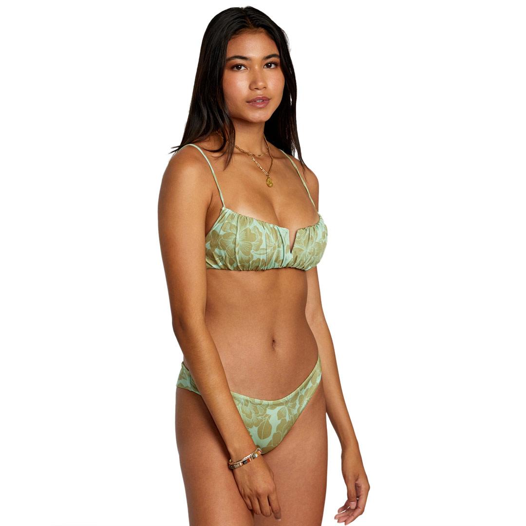 RVCA Women's Fine Lines Shirred Bra Bikini Top