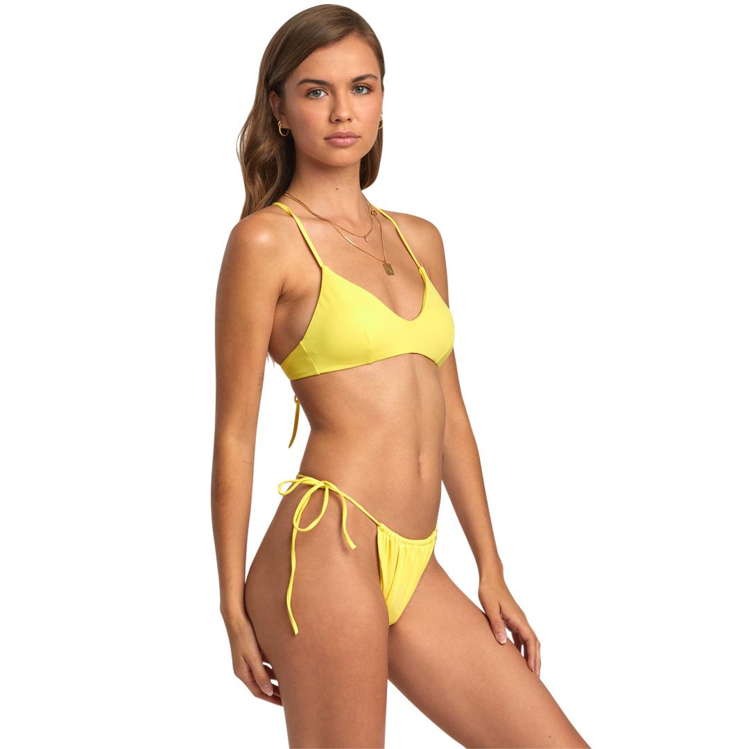 RVCA Women's Solid Tie Skimpy Bikini Bottoms