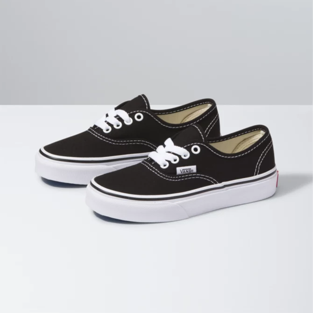 Vans Kids' Black/ True White Authentic Shoes