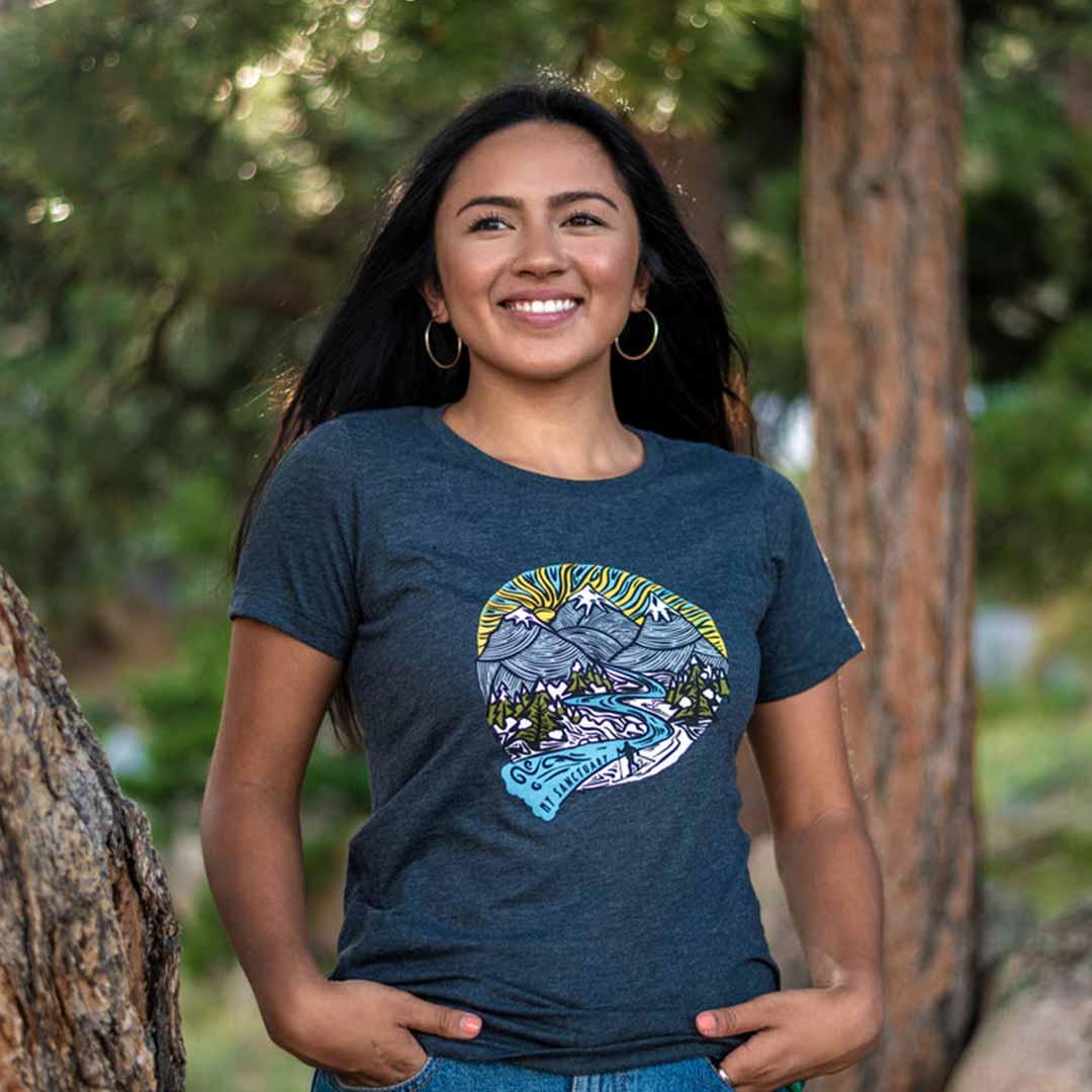 Wild Tribute Women's My Sanctuary Fitted T-Shirt Charcoal